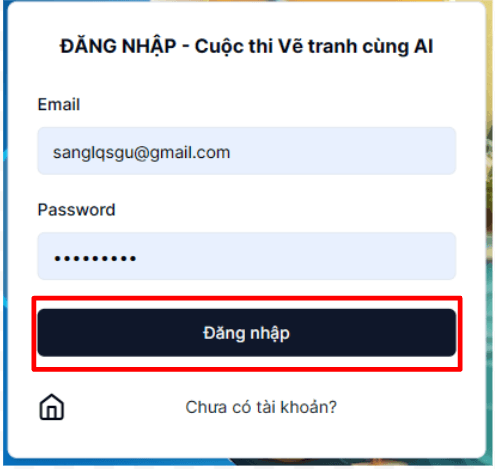 Để đăng ký tài khoản tham gia cuộc thi Vẽ tranh cùng AI ta cần thực hiện theo các bước sau: